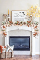 DearHouse 2 Pack Fall Maple Leaf Vine, 5.9Ft/Piece Hanging Garland White Autumn Foliage Thanksgiving Decor for Home Wedding Fireplace Party Christmas (White&Orange) by CozyNest Decor