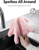 Fantasticlean Microfiber Cleaning Cloth Roll -150 Sheets, Tear Away Microfiber Towels, 12" x 12", Reusable Washable, Ultra Absorbent Dish Rags for Car, Home, Garage or Shop (Pink and Grey) by CozyNest Decor