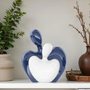 XMGZQ Blue and White Ceramic Couple Figurines Home Decor Accent,Wedding Engagement Romantic Gift for Husband Wife,Large Male and Female Love Statue Valentine's Day Birthday,Abstract Hugging Couple by CozyNest Decor
