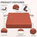 Favoyard Patio Chair Cushions 18 x 18 x 3 Inch Waterproof Outdoor Seat Cushions for Patio Furniture 3-Year Color Fastness Garden Sofa Couch Chair Pads with Handle & Adjustable Straps Set of 2, Spice by GreenHaven Gardens