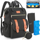 PIIOSER Diaper Bag Tote with Ice Pack, Large Capacity & Waterproof Diaper Bag Backpack for Moms Dads, Insulated Baby Tote Bag with Changing Pad, Stroller Straps & Pacifier Case, Black by TinyTreasures Baby Boutique