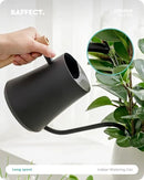 Baffect Indoor Watering Can, 1L/34OZ Metal Houseplant Watering Can with Wooden Handle, Curved Design Watering Can with Long Spout for Small Potted Plants (Black) by GreenHaven Gardens