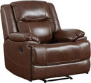 EBELLO Genuine Leather Manual Recliner Chair, Reclining Sofa Chair Couch for Living Room, Bedroom Furniture, Meeting Room, Brown by CozyNest Decor