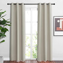NICETOWN Blackout Natural Curtains & Drapes for Living Room - Thermal Insulated Solid Grommet Sound Reducing Energy Saving Privacy Window Treatments for Bedroom, 2 Panels, W37 x L84 by TinyTreasures Baby Boutique