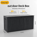 80 Gallon UV Resistant Outdoor Storage Box Waterproof, Lockable Resin Deck Box for Garden Tools, Sports Equipment and Cushions, Black by GreenHaven Gardens