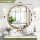 48 Inch Round Bathroom Mirror - Wall Mounted Circle Mirror with Metal Frame, Modern Mirror Suitable for Bathroom, Vanity, Entryway, Living Room, Wall Decor,Gold by CozyNest Decor