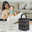 Mancro Breastmilk Cooler Bag Travel, Insulated Baby Bottle Bag with Ice Pack, Fits 4 Baby Bottles Up to 9 Ounce,Leak-Proof & Durable, Black Wave by TinyTreasures Baby Boutique