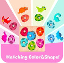 Toddler Dinosaur Puzzle with Eggs - Montessori Wooden Puzzles for 1-4 Year Olds by TinyTreasures Baby Boutique
