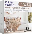 The Clean People Laundry Detergent Sheets - Laundry Soap - Ultra Concentrated, Recyclable Packaging, Stain Fighting - Sweet Petals & Vanilla, 32 Pack by CozyNest Decor