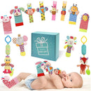 Wrist Rattles Foot Finder Rattle Sock Baby Toy, Hanging Rattle Toy, Hand Bracelet Rattle, Feet Leg Ankle Socks, Activity Rattle Present Gift for Newborn Infant Babies Boy Girl-12pcs A by TinyTreasures Baby Boutique