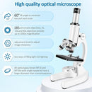 Microscope for Kids 40X-2000X Magnification, Microscope for Kids 8-12 Years with LED Fill Light, Cell Phone Holder, Great for School Labs and Homeschooling by TinyTreasures Baby Boutique