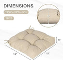 Aoodor 19" x 19" x 5" Tufted Outdoor Chair Cushions, Water Resistant & Fade Resistant Polyester Dining Chair Pads with 2 Straps for Patio Furniture, Set of 2 by GreenHaven Gardens