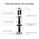 Gravity Water Filter System - 1.5 Gallons NSF Certified AISI 304 Stainless Steel Water Filter with 2 Smart (Black) Carbon Filter Elements & Free Stainless Steel Stand and Spigot (1.5G) by CozyNest Decor