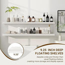 48 Inch Floating Shelves, 48"x9.25"x1.5" Inch Deep Floating Shelves for Wall, Wooden Shelves for Bathroom, Bedroom, Living Room, Cream White Oak by CozyNest Decor