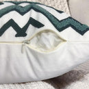 Alysheer Embroidered Decorative Throw Pillow Cover 18"x 18" Set of 2, Classic Boho Geometric Embroidery Pattern Cotton Square Cushion Case for Sofa Couch Living Room Bedroom (Navy Aqua) by CozyNest Decor