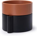 8 Inch Self-Watering Planter Pot with Terracotta Insert, Deep Water Reservoir, and Ceramic-Alike BPA-Free Plastic Planter Pot for Plant, Modern Planter for Houseplants, Black/Terracotta, 53-B-T-5 by CozyNest Decor