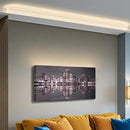 Conipit Chicago Wall Art Chicago Skyline Artwork City Night Downtown Picture Cityscape Painting Framed for Bedroom Home Office Decor 24"x48" by CozyNest Decor