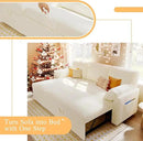 VanAcc Sofa Bed, Sleeper Sofa- 2 in 1 Pull Out Couch Bed with Storage Chaise for Living Room, White Sherpa 84in x 59in x 39in by CozyNest Decor