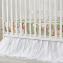 Brandream Crib Bedding Sets for Girls Garden Floral Nursery Set 3-Piece | Ruffled Baby Comforter, Crib Sheet and Tulle Lace Crib Bed Skirt, Green White by TinyTreasures Baby Boutique