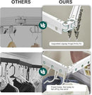 Hoimpro White 51" Clothes Drying Rack Retractable Foldable Wall Mounted, Tri-Fold Space Saving Collapsible for Hanging Clothing Coat, Ideal for Patio, Laundry Room Organization and Storage, Bathroom by CozyNest Decor