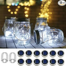 Solar Mason Jar Lights, 12 Pack 30 LED Waterproof Lid Light with Hangers (No Jar), Fairy Firefly Outdoor String Lights for Regular Mason Jar, Patio, Yard, Garden, Wedding Decoration (Cold White) by GreenHaven Gardens
