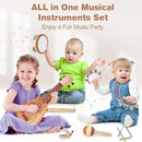 Kids Guitar Set - Musical Toys for 2 3 Year Old Boy Birthday Gifts, Montessori Toys for 2 Year Old Girls, Musical Instruments with Ukulele/Tambourine/Maracas for Toddler 2-4, Band Sets for Kids 3-5 by TinyTreasures Baby Boutique