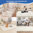 Baby Play Mat for Floor,1.3" Thick Memory foam Tummy Time Mat for Toddlers,Infants,kids,Water-Repellent Soft Nursery Rug,Extra Large Non Slip for Crawling&Yoga,Tatami Style for Living Room(Cream) by TinyTreasures Baby Boutique