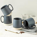 Hasense Coffee Cups Ceramic, Coffee Mugs with Handles Set of 4, 15 oz Tea Cups for Home and Office, Stylish Colorblocking Mugs for Coffee, Tea, Latte, Hot Chocolate, Christmas Cups Gift, Deep Blue by CozyNest Decor