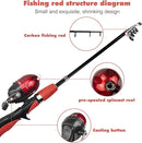 Urban Deco Kids Fishing Pole Set Portable Telescopic Kids Fishing Rod and Reel Combo Kit with Tackle Box for Beginners, Boys,Girls,Youth,Children by TinyTreasures Baby Boutique