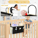 Bedside Caddy Bedside Organizer Bedside Storage Caddy with Fixed Straps and Water Bottle Holder for Home College Dorm Bunk Bed Hospital Bed Crib Bed Rails (Black) by CozyNest Decor
