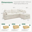 HONBAY Modular Sectional Couch with Storage Seats, L Shaped Sectional Sofa with Storage, Chenille Sectional Couches for Living Room, Beige by CozyNest Decor