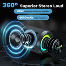 OHAYO 40W Wireless Portable Bluetooth Speaker with Lights, IPX7 Waterproof, Loud Sound, RGB Lights,TWS Pairing, AUX&TF-Card in, for Home/Party/Travel/Outdoor/Beach by TinyTreasures Baby Boutique