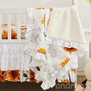 Brandream Girls Floral Nursery Bedding Yellow White Crib Bedding Sunflower Baby Blanket 3 Piece,Farmhouse Fitted Sheet, Ruffle Skirt by TinyTreasures Baby Boutique