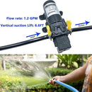 DC 12V Diaphragm Pump, Self-Priming Sprayer Pump, 1.2 GPM 87 PSI Pressure Switch Adjustable water pump, With 2 hose clamps, for RV Camping Shower Garden Irrigation by GreenHaven Gardens