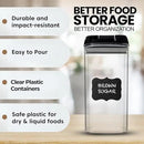 Shazo Airtight Food Storage Containers with Lids - 6 PC BPA Free Clear Plastic Cereal Containers with Easy Lock Lids for Kitchen and Pantry Organization for Snacks and Pasta - 1.2 L by CozyNest Decor
