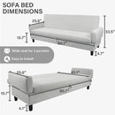Convertible Futon Sofa Bed, 80.7" Adjustable Sleeper Sofa with Storage, 3-Seater Couch, 5-Position Reclining Back, 7" Thick Cushion, Twin Size Sofa for Small Spaces, Living Room, Bedroom, Dorm, Office by CozyNest Decor