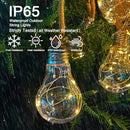 30FT Solar String Lights Outdoor Waterproof with Remote, 20 Edison Shatterproof Bulbs String Lights for Outside, Hemp Rope Solar Powered Lights with 8 Modes for Fence Tree Cafe Bistro Party by GreenHaven Gardens
