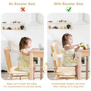 Toddler Booster Seat for Dining Table, Non-Slip Kitchen Chair Booster Seat with Backrest and Adjustable Straps, Portable PU Waterproof Travel Baby Booster Increasing Cushion by TinyTreasures Baby Boutique