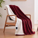 Sealy Electric Blanket Throw Size 50"*60",Super Cozy Flannel to Sherpa Reversible Heated Blanket Throw with 6 Heating Levels & 2-10 Hours Auto Off Overheating Protection Machine Washable,Red by CozyNest Decor