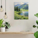 The scenery of mountain streams and green meadows is suitable for living rooms bedrooms offices landscape posters and wall paintings by CozyNest Decor