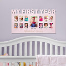 Let's Make Memories Personalized Baby's First 12 Months Photo Frame- New Parents- Newborn- Nursery - Pink by TinyTreasures Baby Boutique