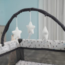 Pamo Babe Portable Playard,Sturdy Play Yard with Padded Mat and Toy bar with Soft Toys by TinyTreasures Baby Boutique