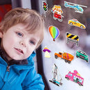 Window Clings Stickers for Kids Window Gel Clings Decals Thick Gel Clings Toddlers and Adults Classroom Home Nursery Airplane Birthday Party Supplies (City Transportation) by CozyNest Decor