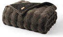 EVERGRACE Ultra Soft Luxury Fluffy Faux Rabbit Fur Throw Blanket, Thick Warm Fuzzy Blankets for Bed, Cozy Plush Reversible Blanket for Couch, Chair, Sofa, Dark Taupe, 60x80 Inches, 870 GSM by CozyNest Decor