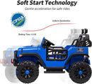 2 Seater Ride on Toy Car for Kids, 24V 4WD Ride-on Truck Kids Electric Car with Remote Control, 4x200W Motors - Blue by TinyTreasures Baby Boutique