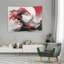 Cherry Blossoms Tapestry, Japanese Red Landscape Asian Abstract Art, Bedroom Living Room Decor 40"x30" by CozyNest Decor