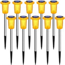 DenicMic Solar Lights Outdoor Pathway Lights LED Waterproof Acrylic Lamp Head Stainless Steel Stake for Yard Garden Landscape Path Walkway Driveway Patio Lawn (Orange 10Pack) by GreenHaven Gardens