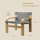 Mid-Century Accent Chair with Wide Armrest & Solid Wood Frame, Detachable and Washable Armchair, Modern Living Room Reading Chairs for Bedroom Sunroom Bedroom Balcony,Light Grey by CozyNest Decor