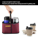 Beautyflier Drink Carrier with Handle for Delivery Reusable Insulated Coffee Cup Carrier Portable 2 Cup Holder with Handle Organizer Tote Bag for Hot & Cold Drinks, Red by TinyTreasures Baby Boutique
