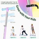BELEEV V2 Scooters for Kids with Light-Up Wheels & Stem & Deck, 2 Wheel Folding Scooter for Girls Boys, 3 Adjustable Height, Non-Slip Pattern Deck, Lightweight Kick Scooter for Children Ages 3-12 by TinyTreasures Baby Boutique